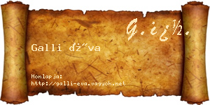 Galli Éva névjegykártya