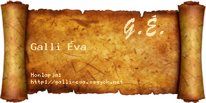 Galli Éva névjegykártya